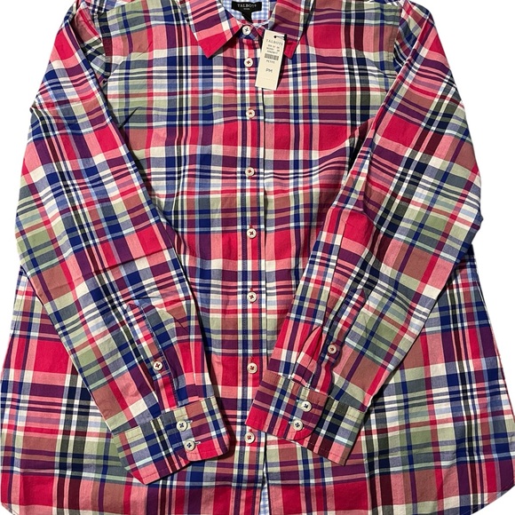 Womans Talbots NWT 100% Cotton Button Down Multicolor Plaid Shirt - Picture 2 of 5